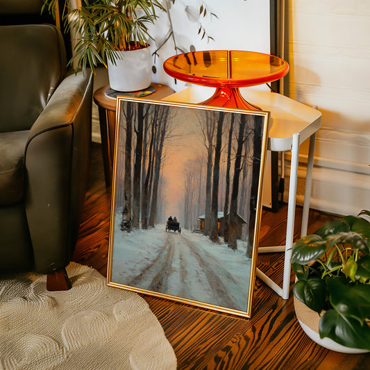 Carriage Through a Winter Glow