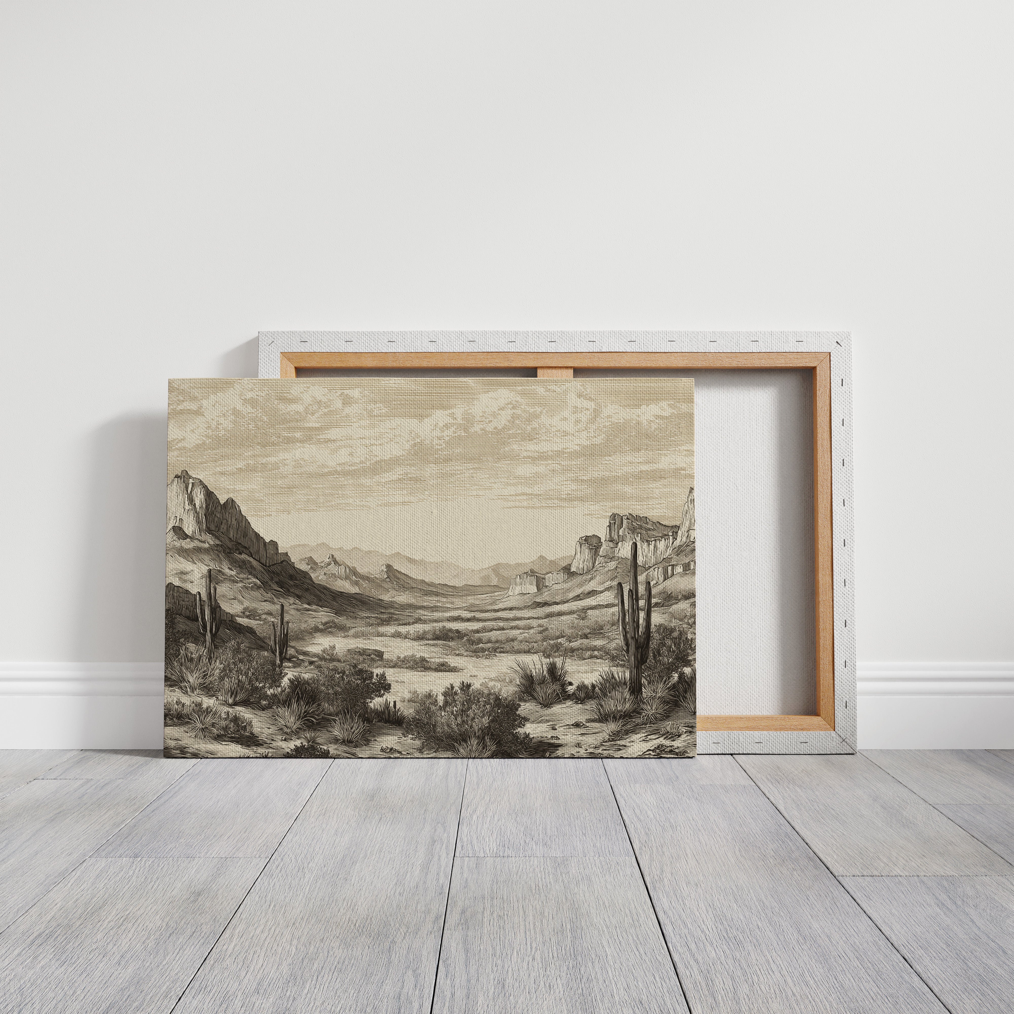 Desert Canyon Etched in Sepia Time