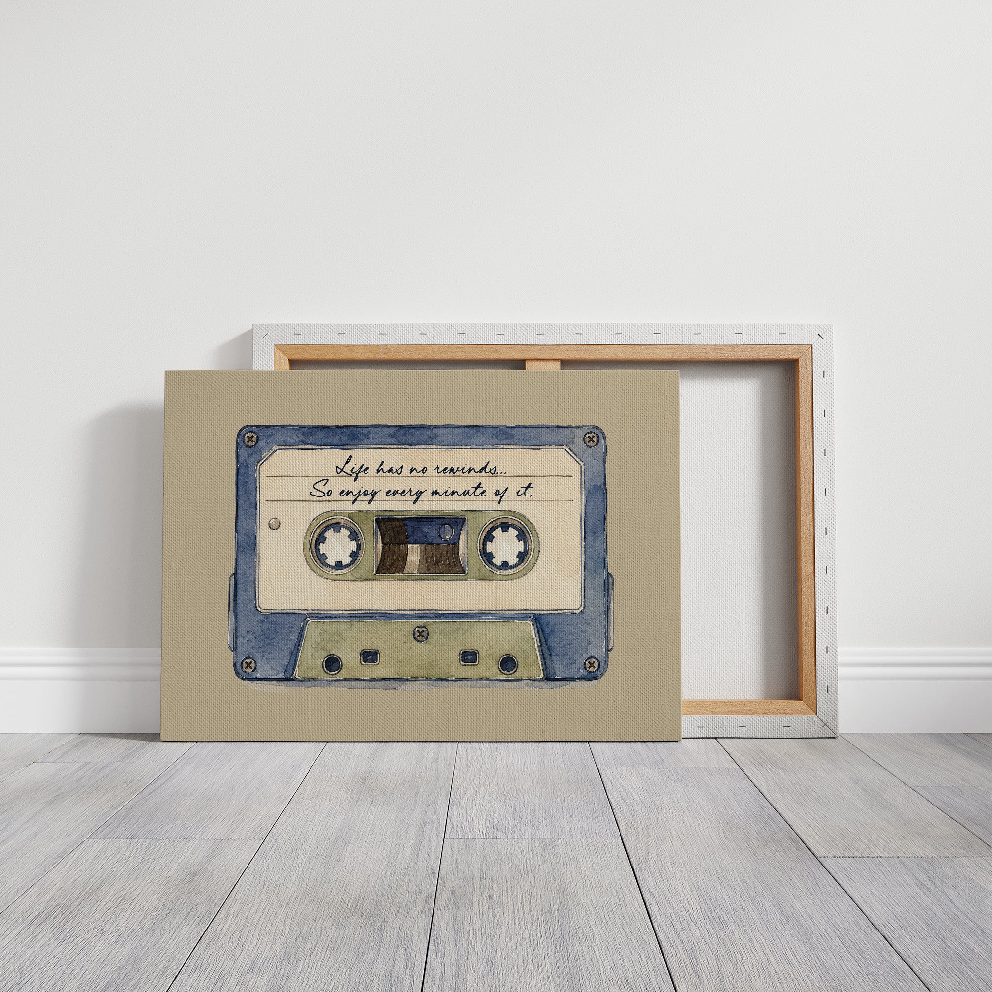 Watercolor Cassette Life Quote