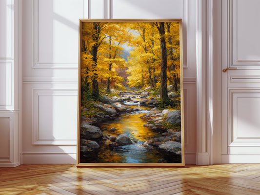 Maple Light Dances On Mountain Stream