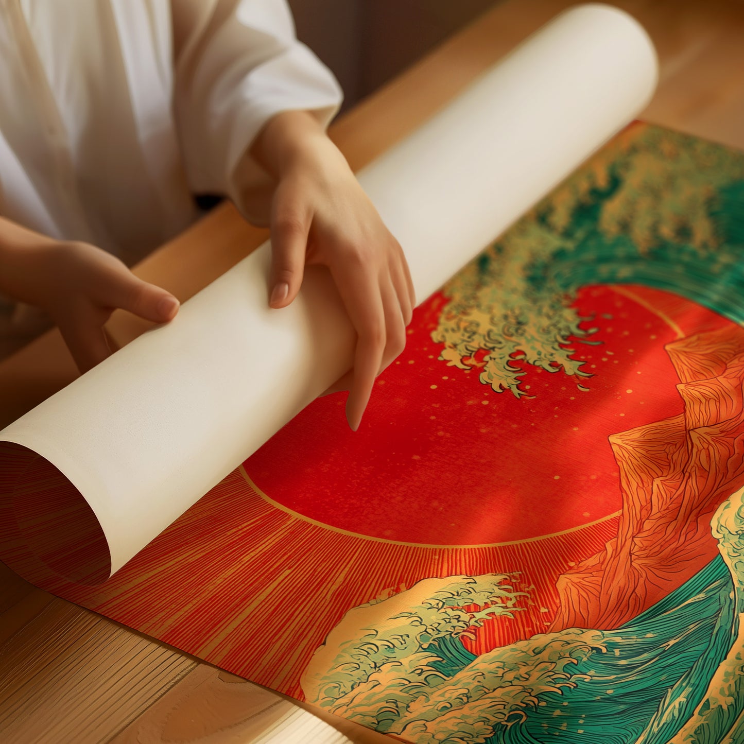 Ocean Waves Chase Rising Sun