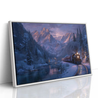 Winter Train Chases Mountain Light