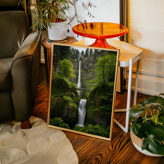 Majestic Waterfall Amidst Lush Greenery
