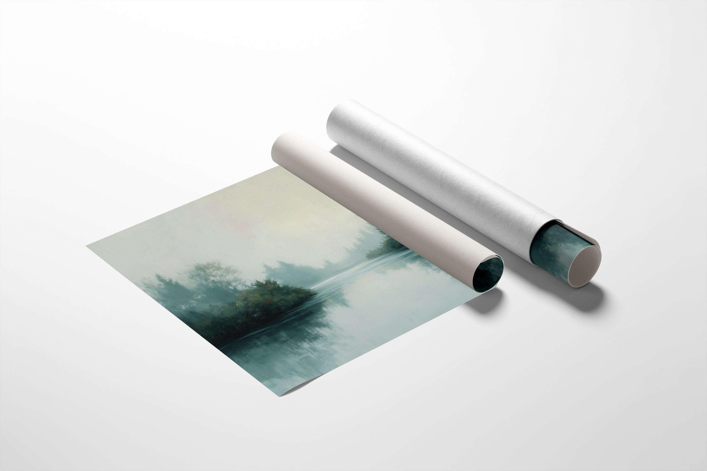 Evergreens Reflect Upon Still Waters