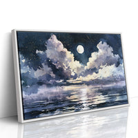 Moonlit Clouds Over Still Water