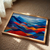 Mountain Dreams In Patchwork Blue