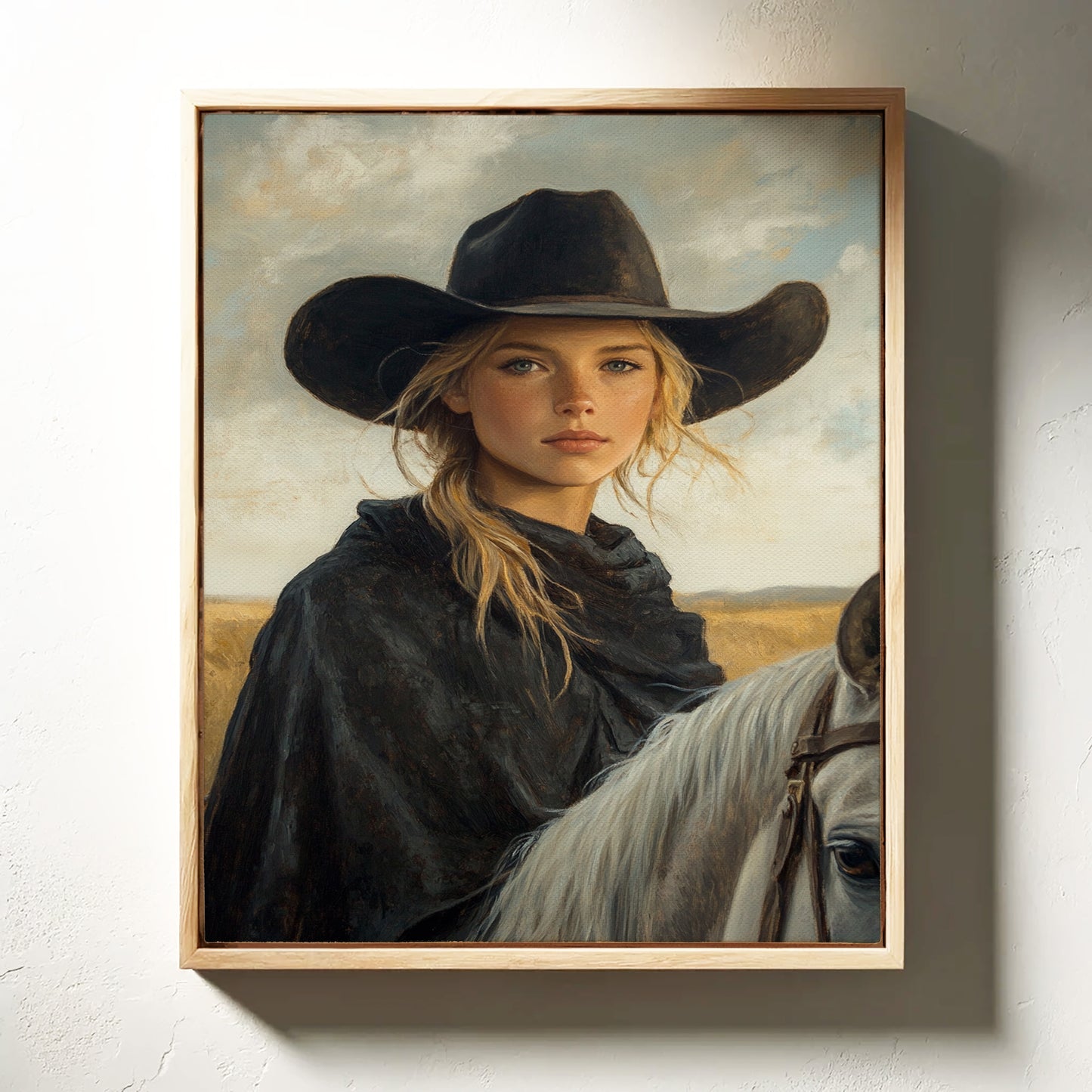 Cowgirl and Her White Horse