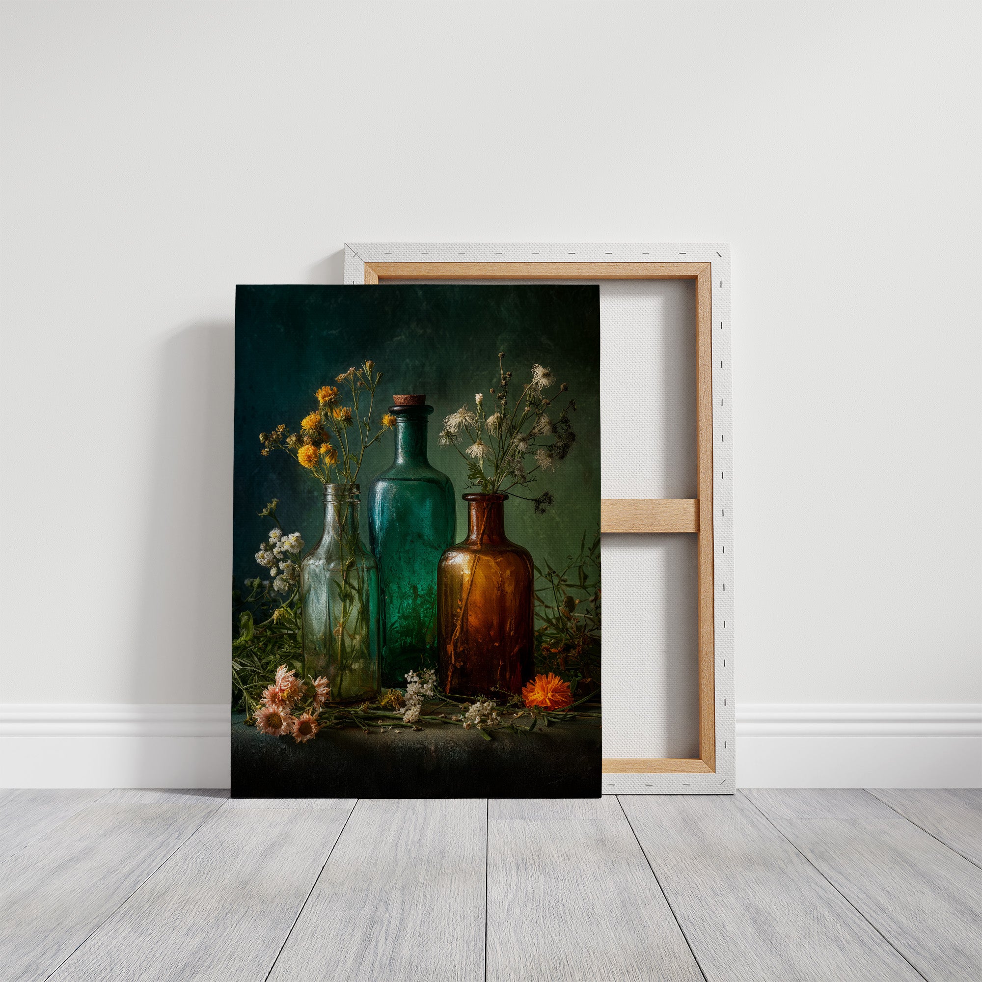 Wildflowers Caught In Vintage Glass