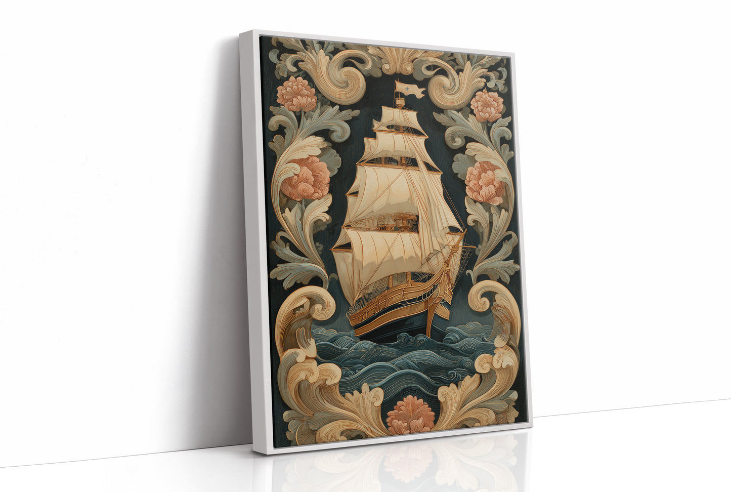 Tall Ships Among Baroque Blooms