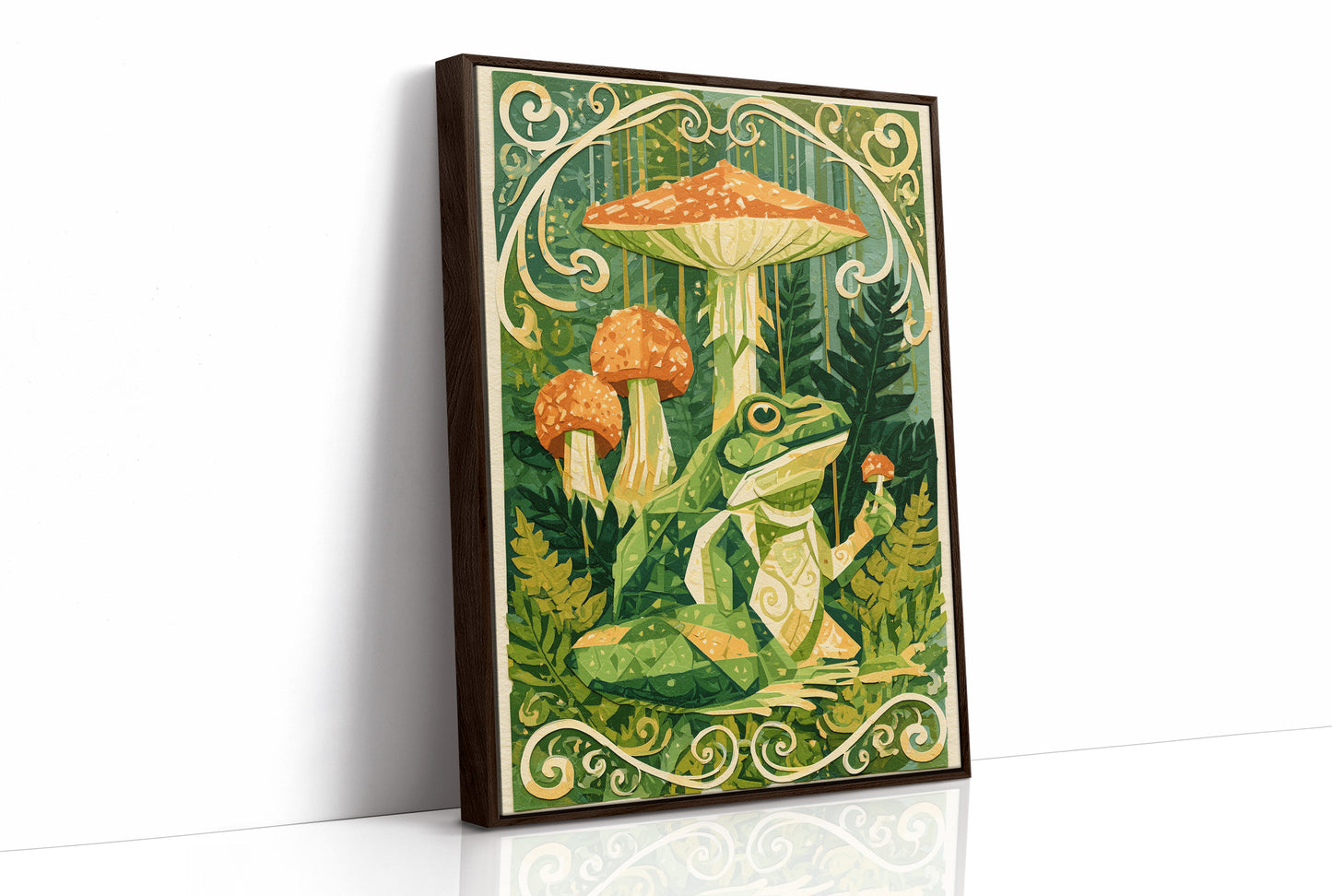Forest Art Nouveau: Frog & Toadstool