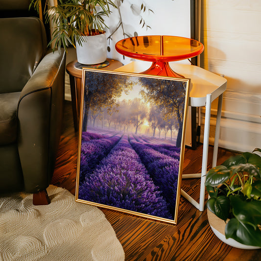 Lavender Fields in Golden Light