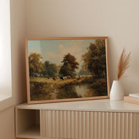 Autumn Cattle By The River's Edge