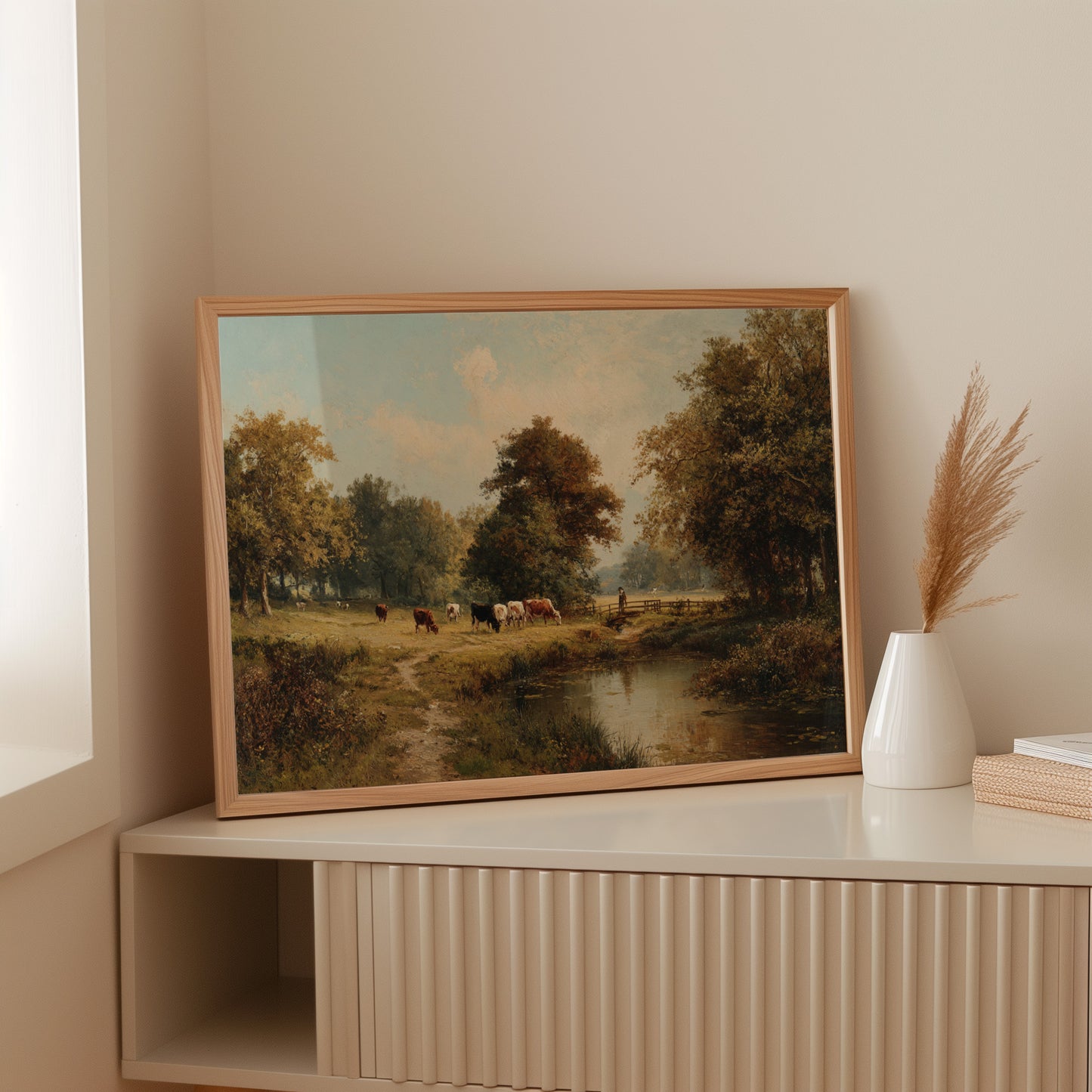 Autumn Cattle By The River's Edge