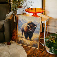 Majestic Bison in Golden Grasslands