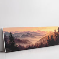 Sunrise Through the Misty Pines