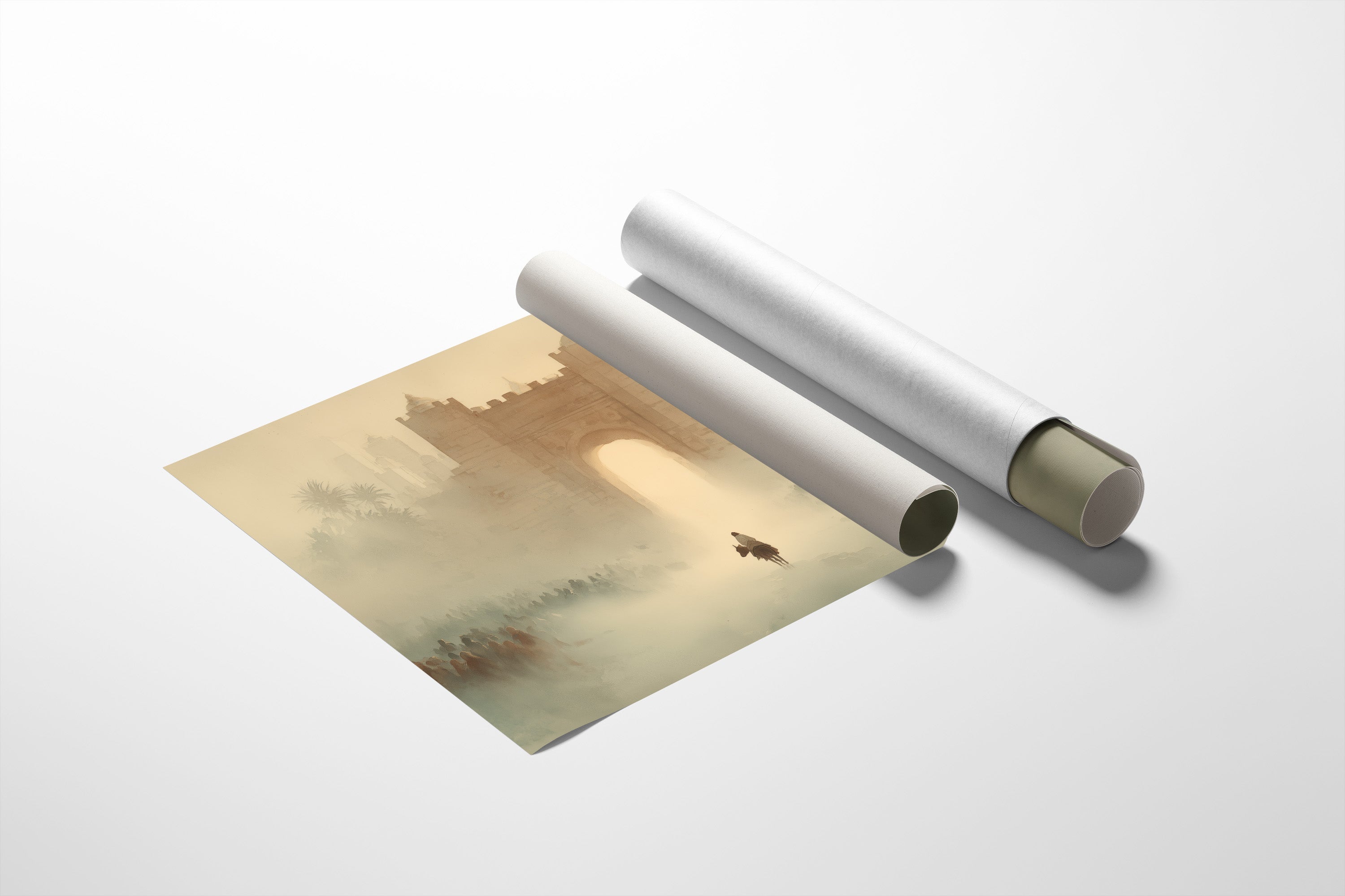 Ancient Gateway Beckons Through Desert Haze