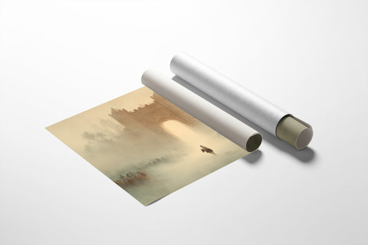 Ancient Gateway Beckons Through Desert Haze