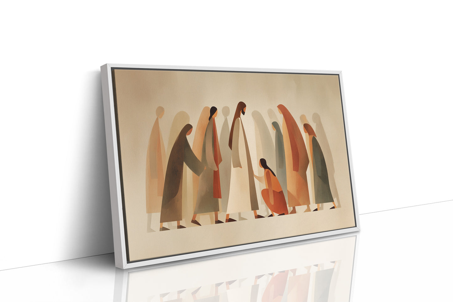 Figures Gather In Muted Tones