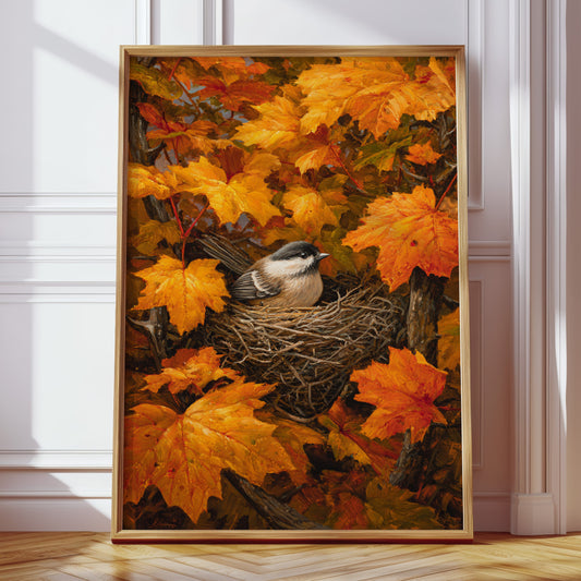 Maple Leaves Shield Chickadee's Rest