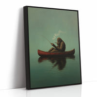 Fishing Ape in a Red Canoe