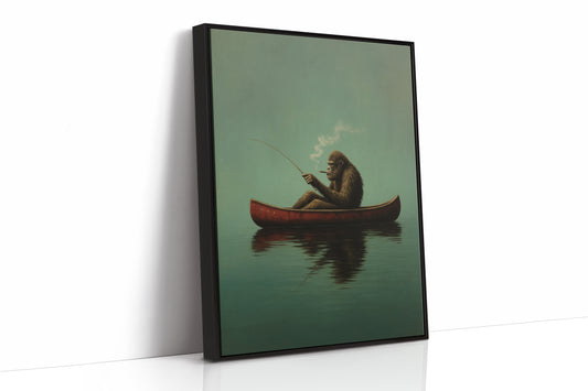 Fishing Ape in a Red Canoe