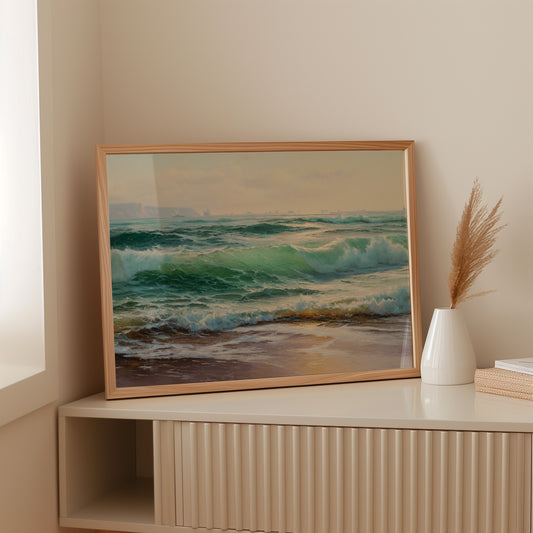 Emerald Waves Chase Golden Shore