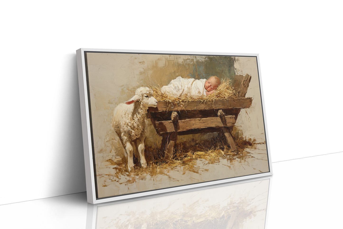 Gentle Lamb Keeps Christmas Watch