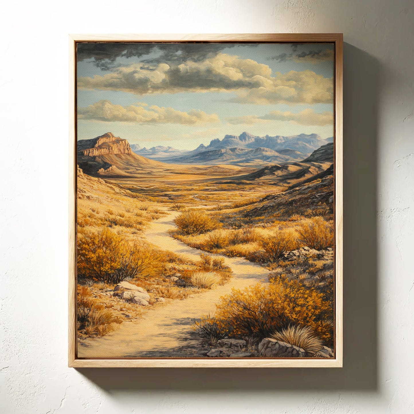 Winding Trail Through Golden Desert