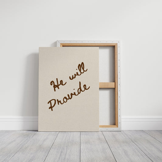 Coffee Words On Cream Canvas