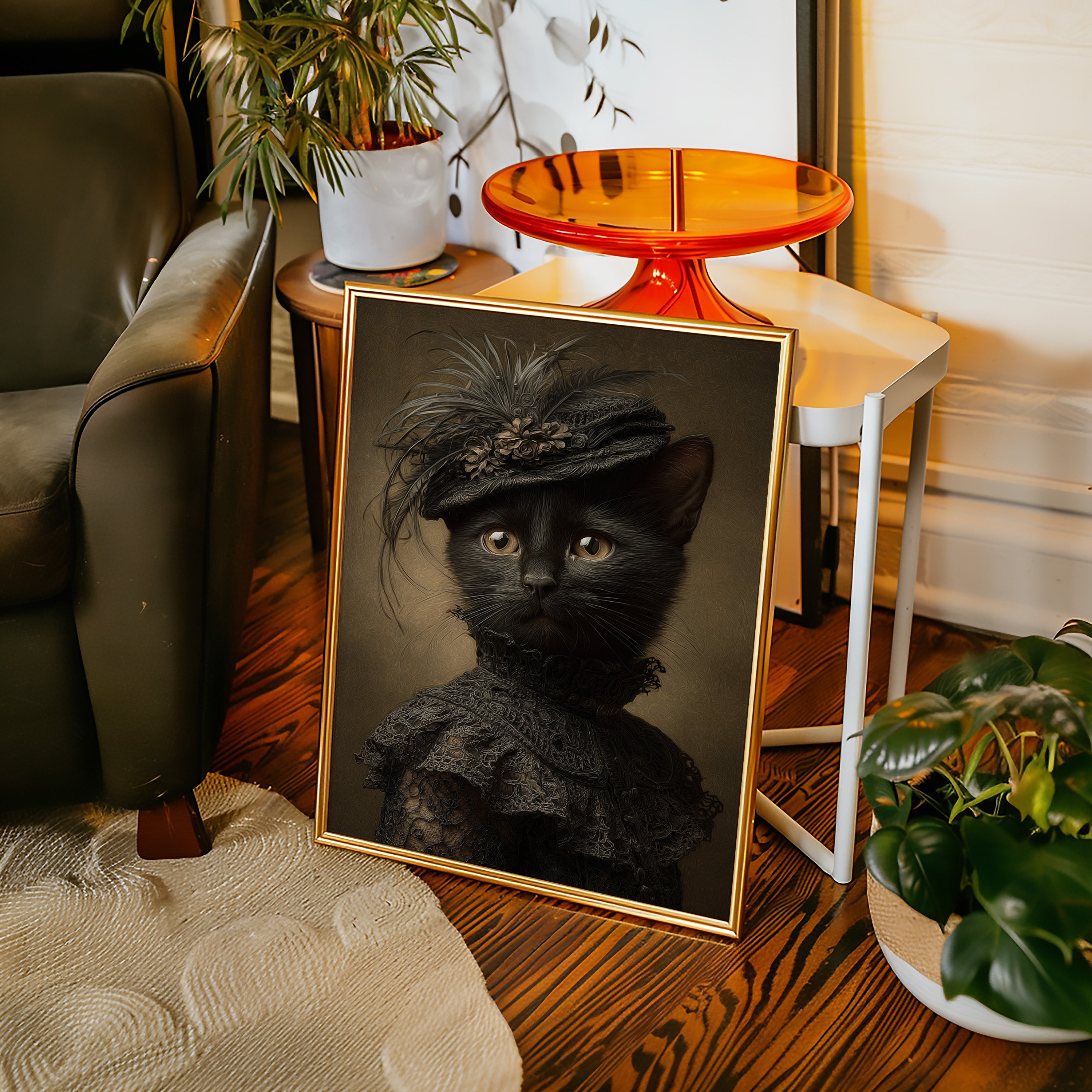 Regal Feline in Victorian Attire