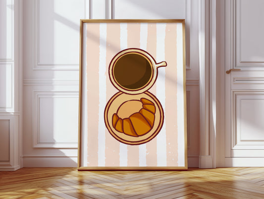 Morning Light Greets Fresh Croissant