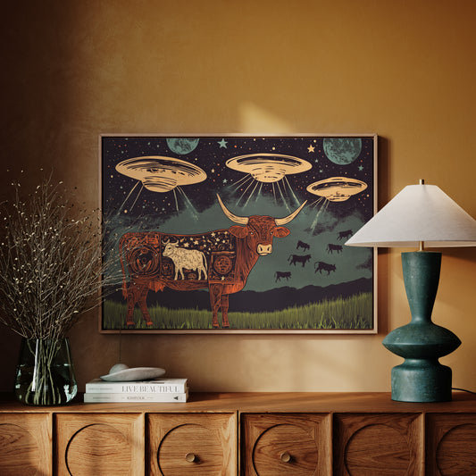 Alien Engraving on the Cosmic Cow