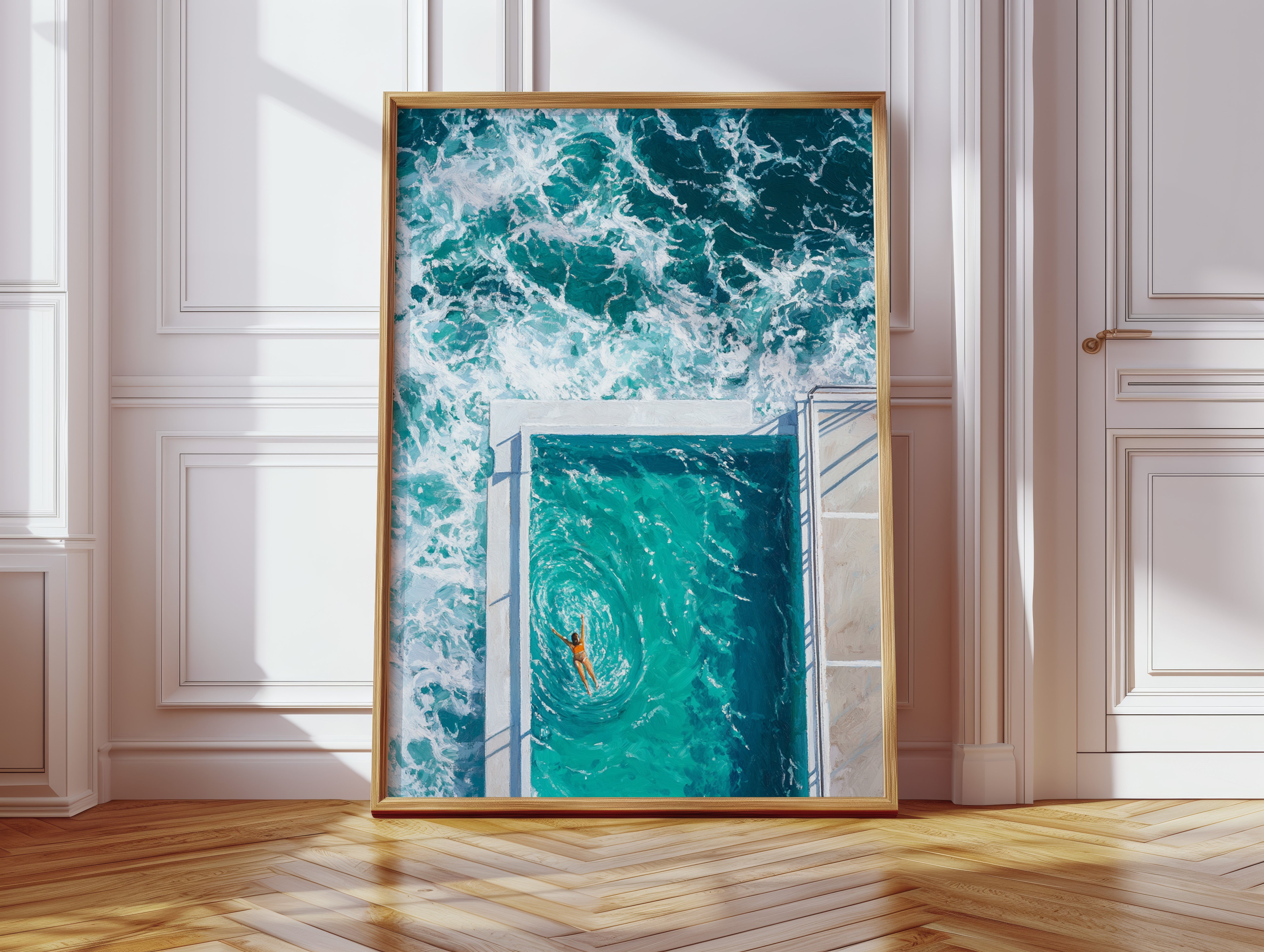 Ocean Pool Meets Morning Swimmer
