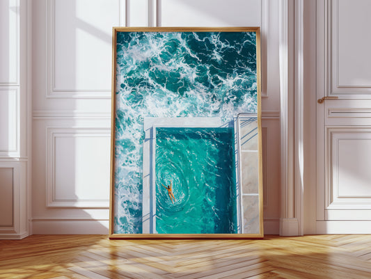 Ocean Pool Meets Morning Swimmer