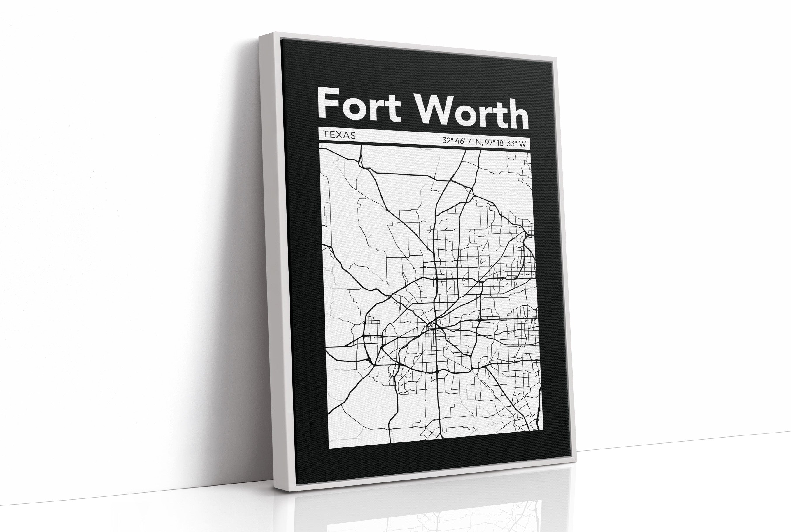 Fort Worth, Mapped in Black