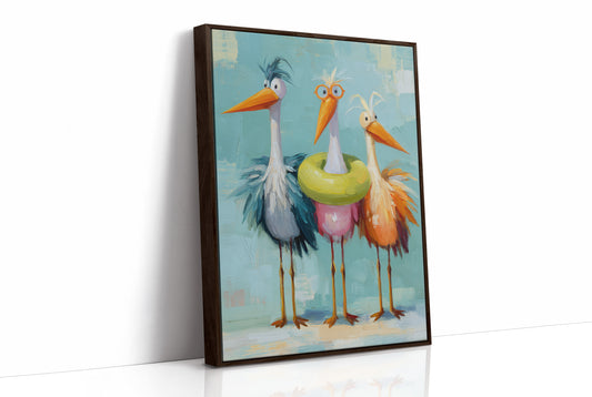 Feathered Trio's Whimsical Gathering
