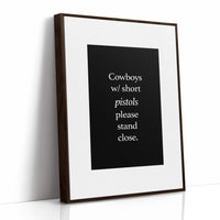 Cowboys With Short Pistols Stand Close