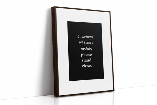 Cowboys With Short Pistols Stand Close