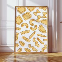 Pasta Shapes Dance In Golden Light