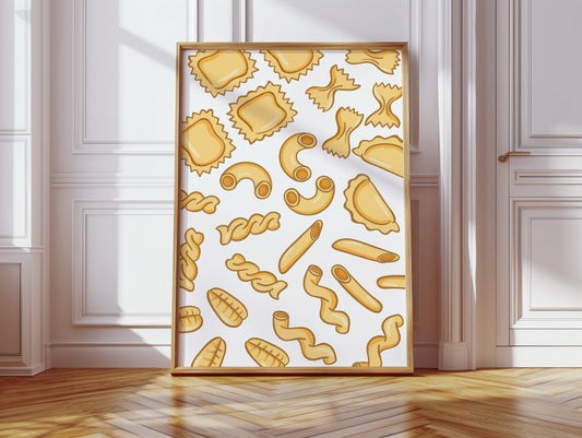 Pasta Shapes Dance In Golden Light