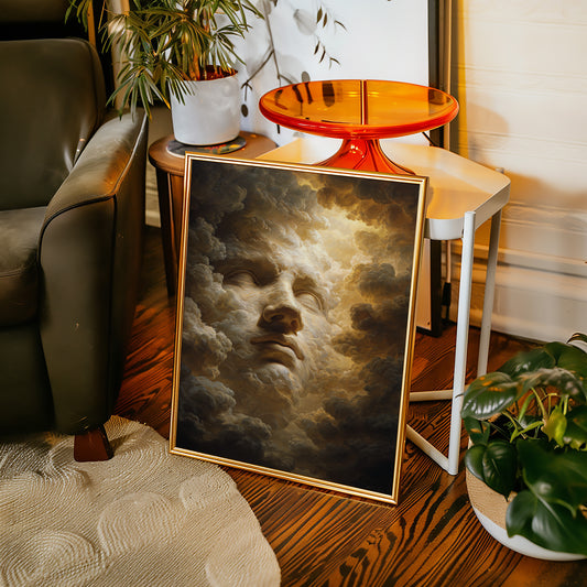 A Face Amongst Golden Clouds