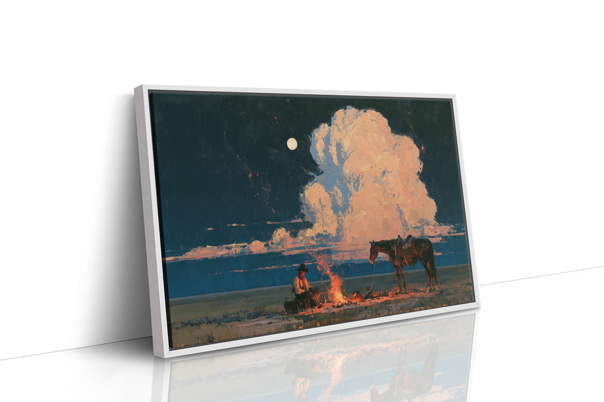 Campfire Under a Towering Cloud