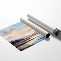 Lavender Lakes Between Distant Hills