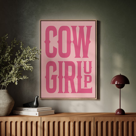 Cowgirl Up Pink Western Poster