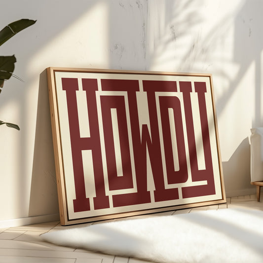 Howdy Maze Style Western Welcome Art