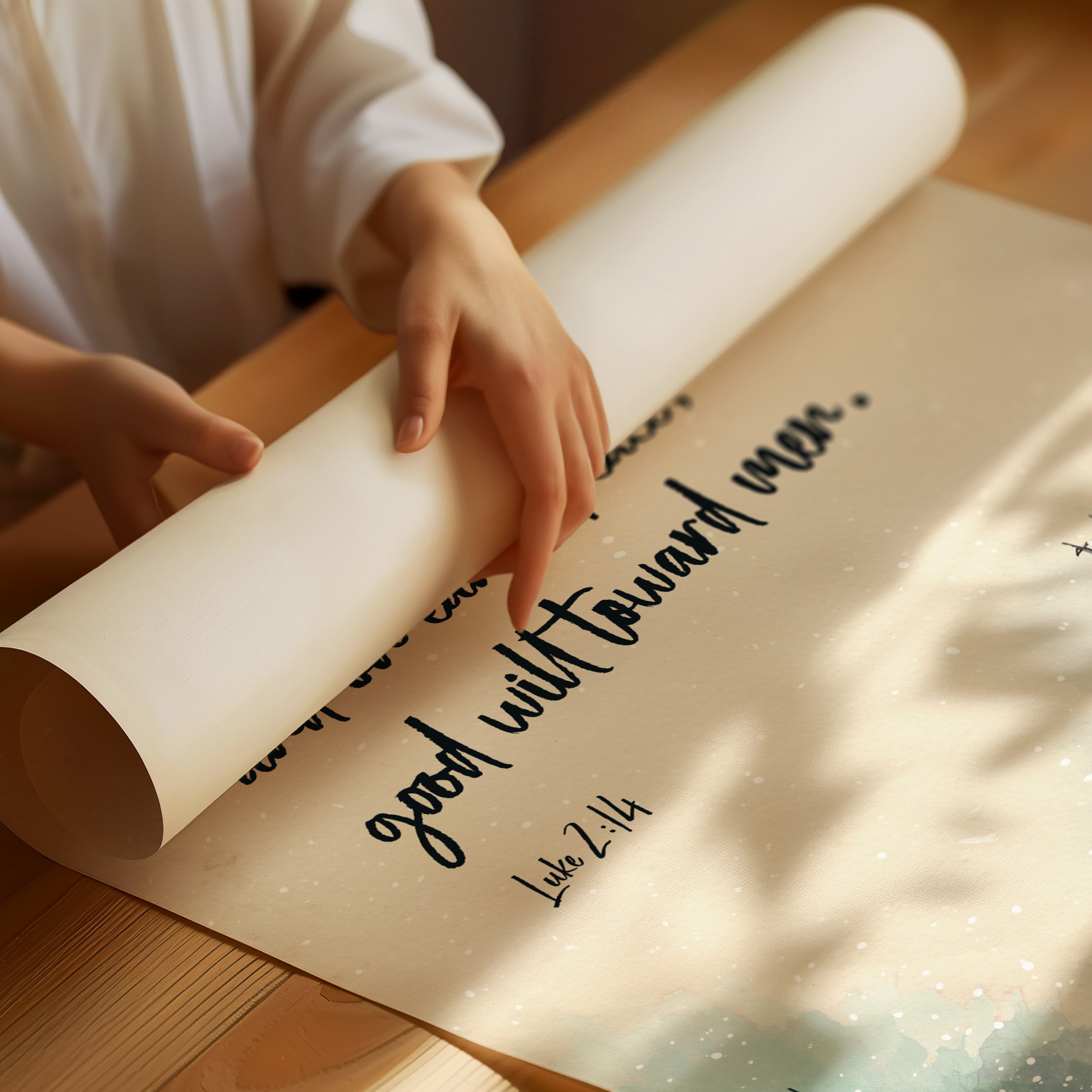 Winter Verse On Wooden Table