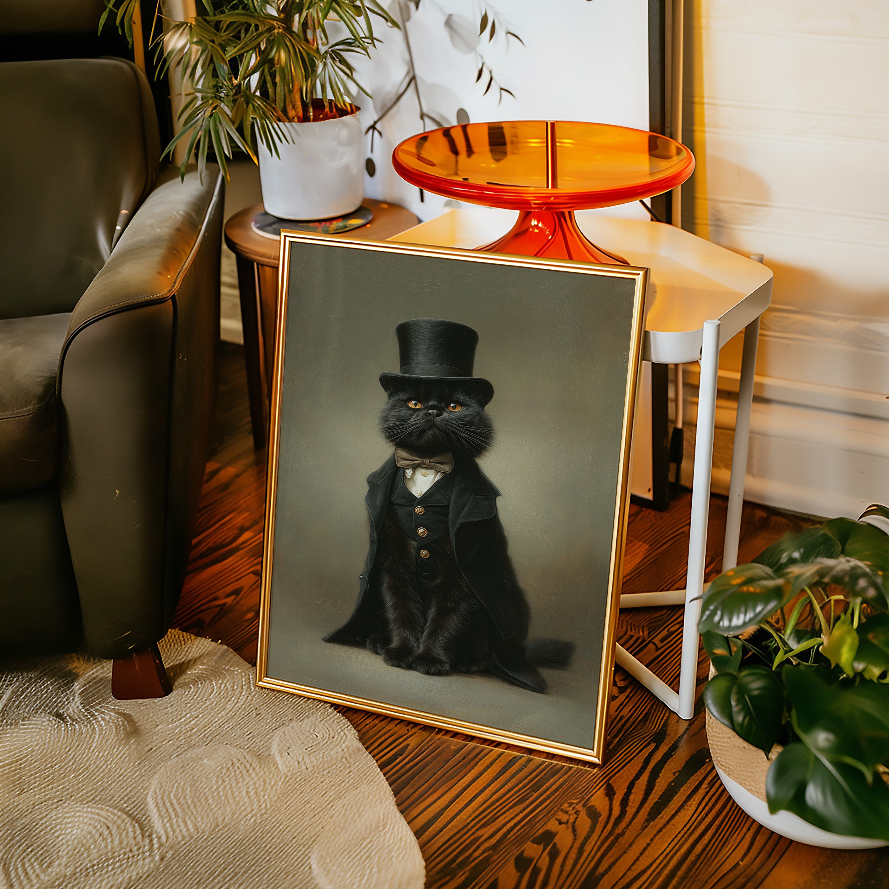 Dapper Feline's Grand Entrance