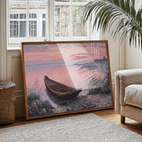 Lakeside Boat Awaits Dawn's Promise