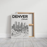 Denver, Winding Road Line Art