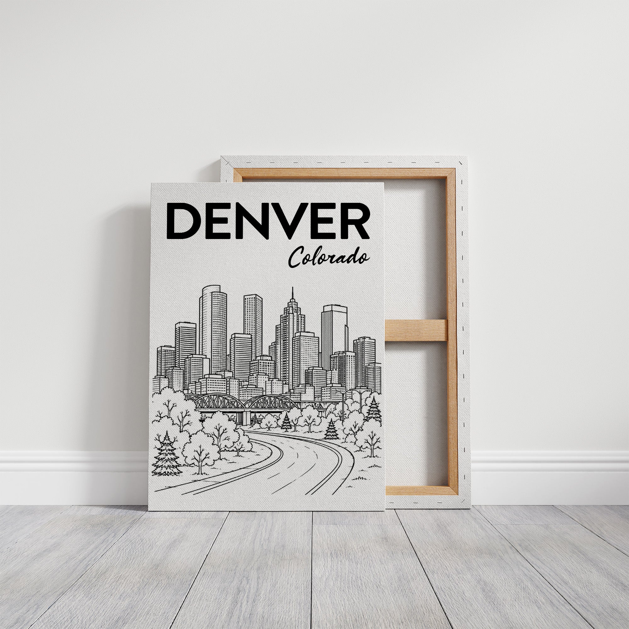 Denver, Winding Road Line Art